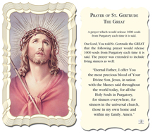 Prayer to St. Gertrude the Great Ecce Homo Holy Card