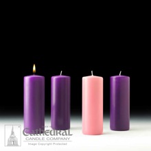 Purple and Pink Pillar Advent Candles