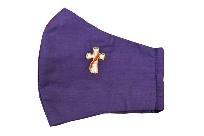 Purple Deacon Cross Liturgical Face Mask