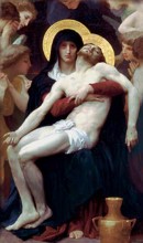 Pieta with Angels Holy Card (8-UP)