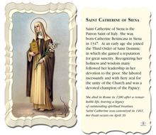 St. Catherine of Siena Biography Holy Card