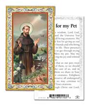 Gold Embossed St. Francis Pet Prayer Card