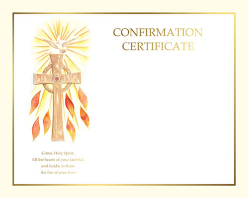 Confirmation Certificate Unlined with Envelopes