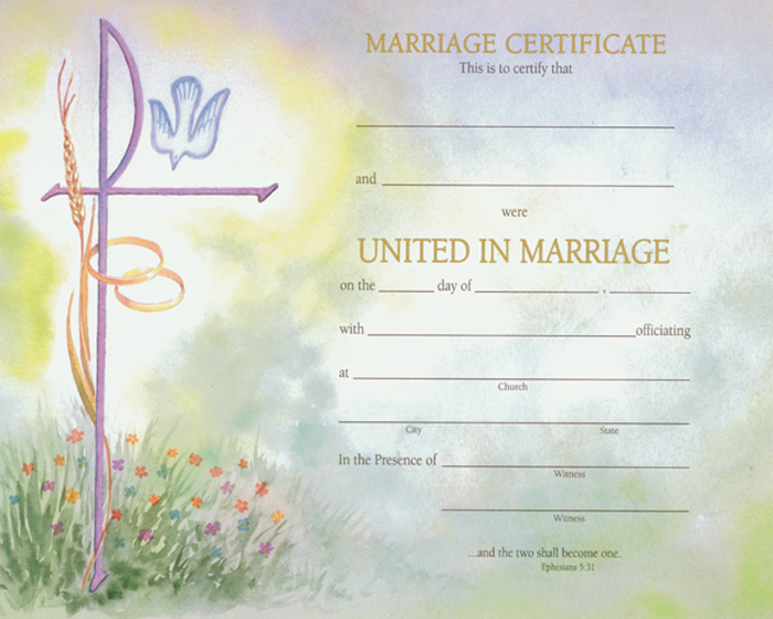 Water Color Marriage Certificate