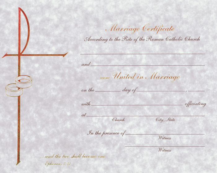Marriage Certificate - Gold Foil Highlight