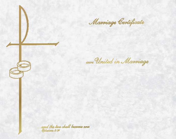 Marriage Certificate Gold Foil