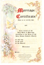 Marriage Certificate - 100 per Box