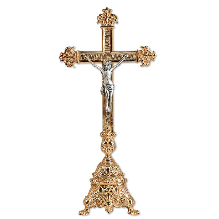 Ornate Bronze Altar Crucifix