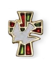 Multi Color Cross Holy Spirit Lapel Pin