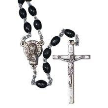 Black Plastic Bead First Communion Rosary