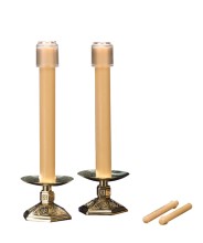 Unbleached 51% Beeswax Lenten Altar Candles - Self Fitting End