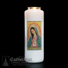 Our Lady of Guadalupe Full Color Bottleneck Candle