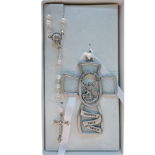 Crystal Baby Cross and Rosary Set