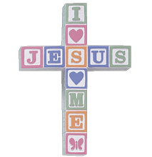 Light Color Jesus Loves Me Block Cross