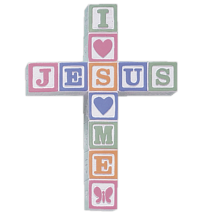 Light Color Jesus Loves Me Block Cross