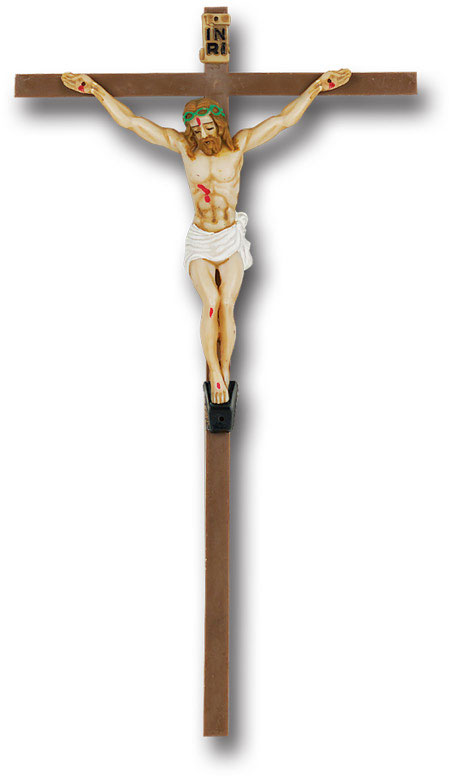 Plastic Wall Crucifix, 9" Tall