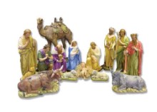 14 Figure Large Outdoor White Finish Nativity Set