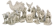 14 Piece White Fiberglass Nativity Set