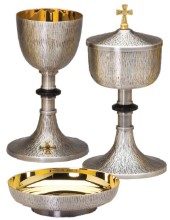 Oxidized Silver Chalice and Paten