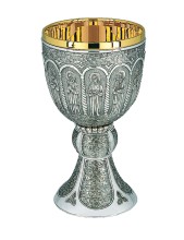 Silver Plated 12 Apostles Chalice with Paten