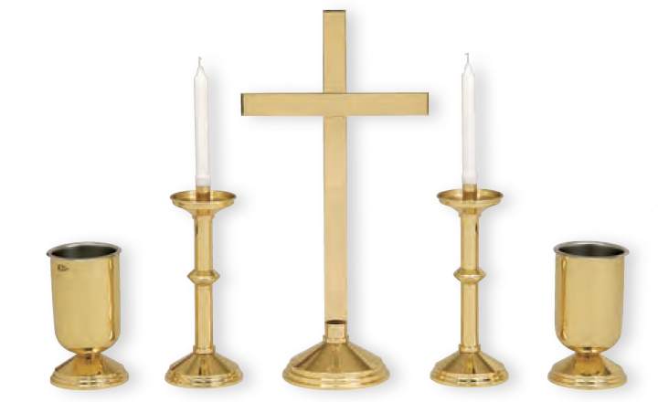 Ecclesiastical Brass Altar Set