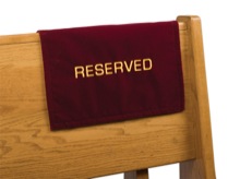 Felt Reserved Sign for Pews and Chairs