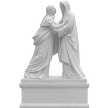Marble Visitation of Mary and Elizabeth Statue