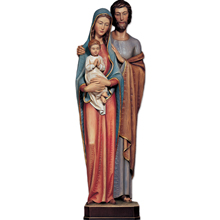 Holy Family Hand Carved Wood Statue
