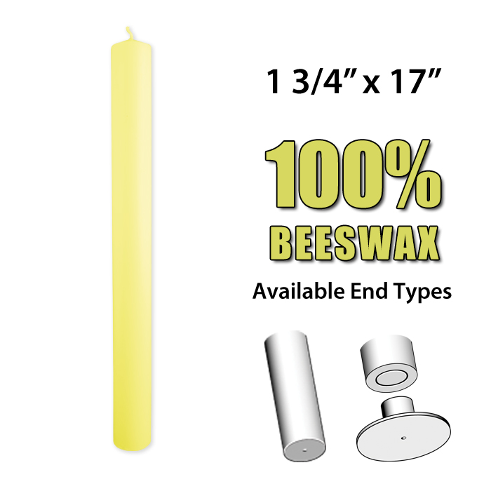 Altar Candle 1 3/4" x 17" 100% Beeswax