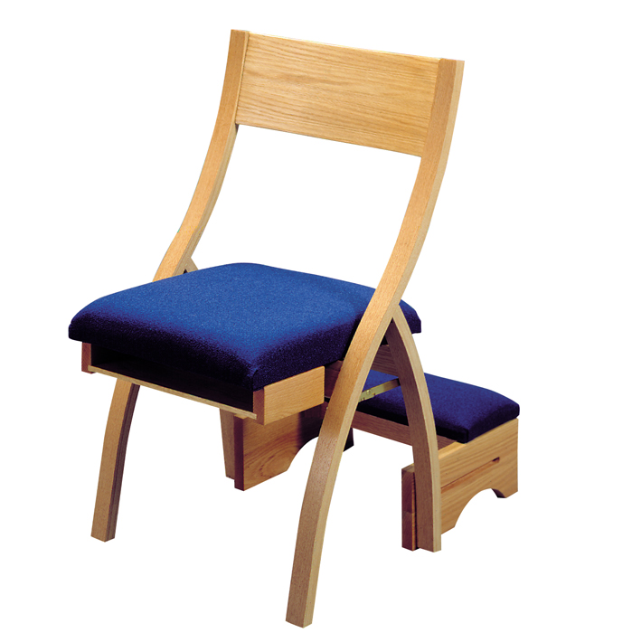 Oak Wood Prie Dieu Folding Chair