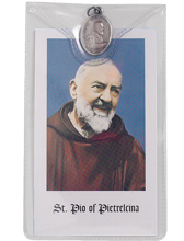St. Pio medal and holy card