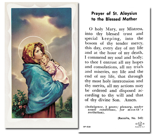 Madonna of the Street - Prayer to St. Aloysius