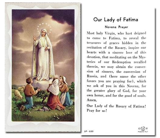 Our Lady of Fatima - Novena Prayer