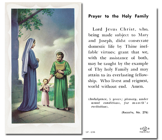 Holy Family - Prayer to the Holy Family