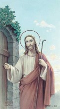 Christ Knocking Bonella Paper Holy Card