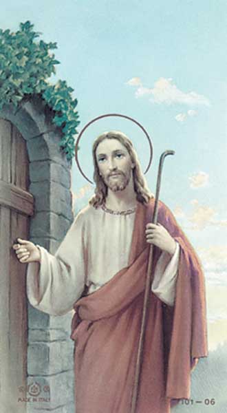 Christ Knocking Bonella Paper Holy Card