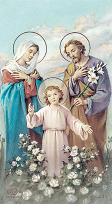 Holy Family Bonella Paper Holy Card