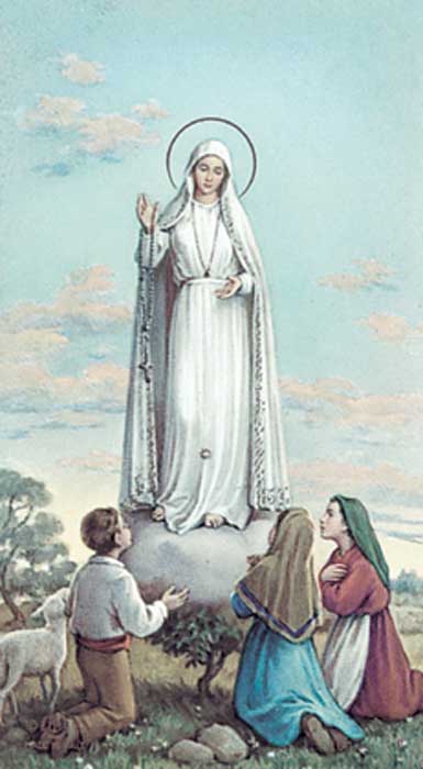 Our Lady of Fatima Bonella Paper Holy Card