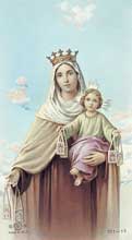 Our Lady of Mount Carmel Bonella Paper Holy Card