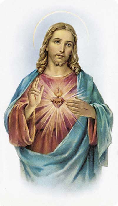 Sacred Heart of Jesus Bonella Paper Holy Card