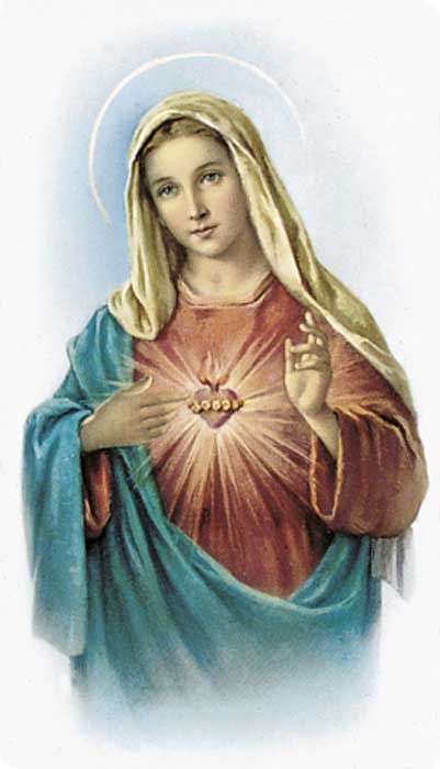 Immaculate Heart of Mary Bonella Paper Holy Card