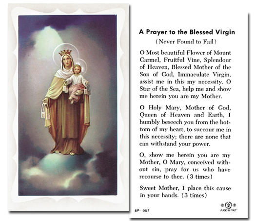 Our Lady of Mt. Carmel - A Prayer to the Blessed Virgin