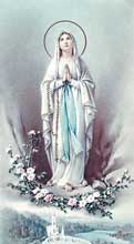 Our Lady of Lourdes Bonella Paper Holy Card