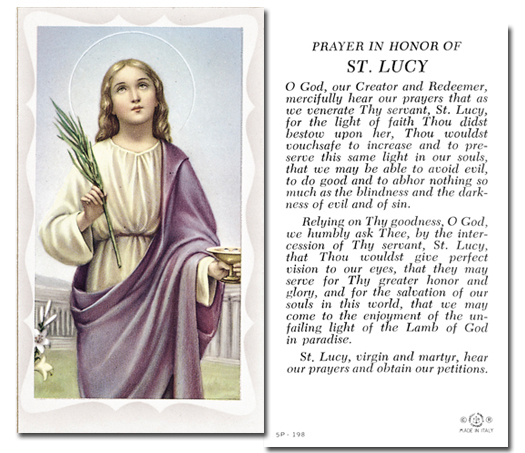 St. Lucy - Prayer to St. Lucy
