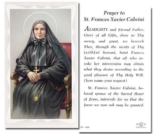 St. Frances Cabrini - Prayer to St. Frances Xavier Cabrini