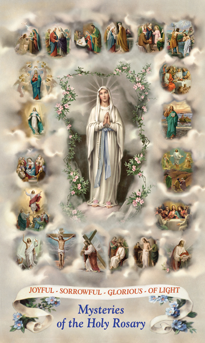 Mysteries of the Rosary Holy Card