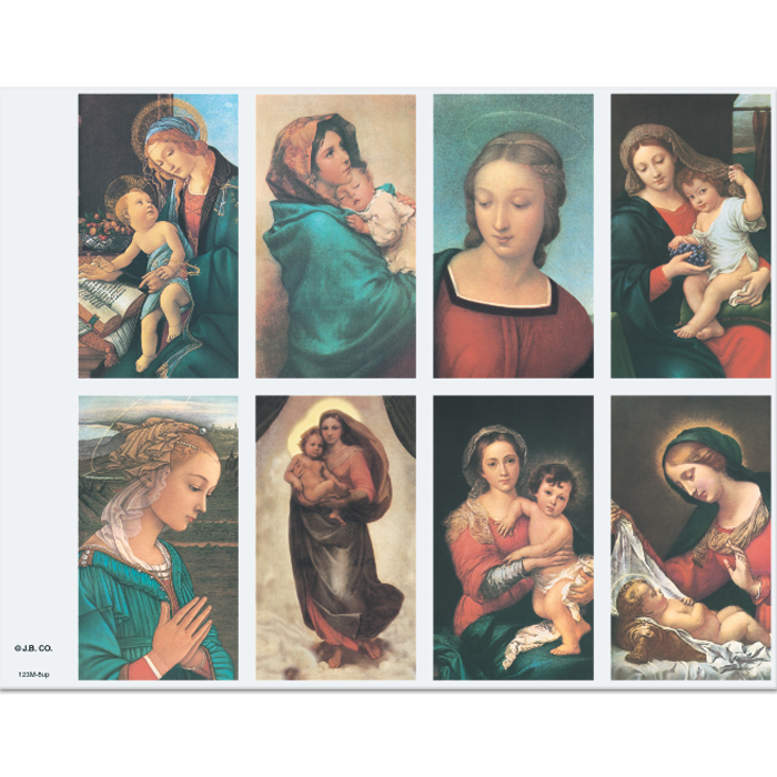Assorted Madonna 8-UP Holy Cards
