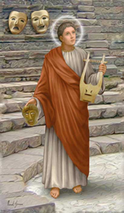 St. Genesius Holy Card (8-UP)