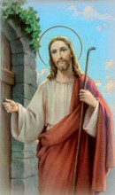 Christ Knocking Holy Card (8-UP)