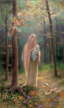 Our Lady of the Forest Holy Card (8-UP)